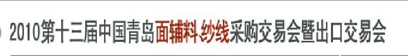 2010第十三屆中國青島國際面輔料、紗線采購交易會暨出口交易會